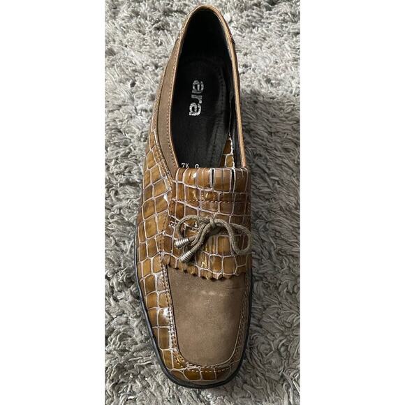 ARA Naturform Slip-On Comfort Shoe Brown/Green Croco Embossed US 7.5 G - Picture 12 of 12